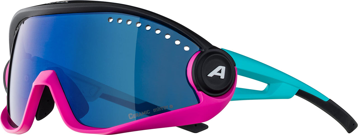 ALPINA Mirrored, 100% UV Protection Sport Sunglasses For Men & Women, Cycling/Running, Removeable Side Protection, 5W1NG