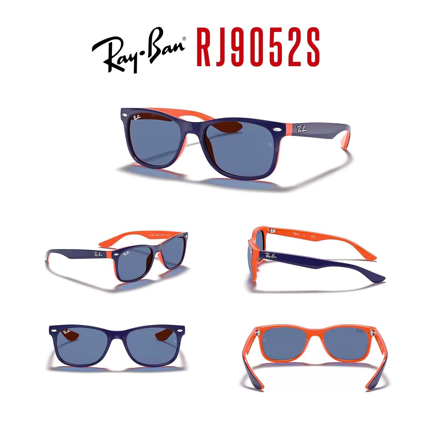Ray-Ban Junior XS Kids' New Wayfarer RJ9052S Square Sunglasses for SMALL Boys and Girls + BUNDLE With DIW Kit