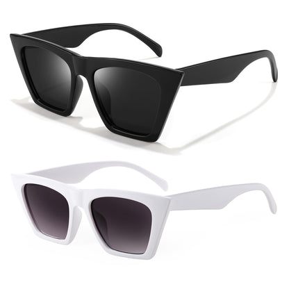 FEISEDY Vintage Square Cat Eye Sunglasses Women Trendy Cateye Sunglasses B2473