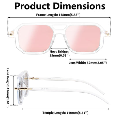 FEISEDY Vintage Square 70s Flat Aviator Sunglasses Women Men Classic Retro Stylish Frame UV400 Sunglasses B2622