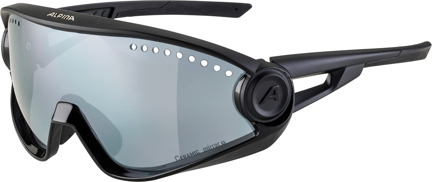 ALPINA Mirrored, 100% UV Protection Sport Sunglasses For Men & Women, Cycling/Running, Removeable Side Protection, 5W1NG
