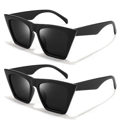 FEISEDY Vintage Square Cat Eye Sunglasses Women Trendy Cateye Sunglasses B2473