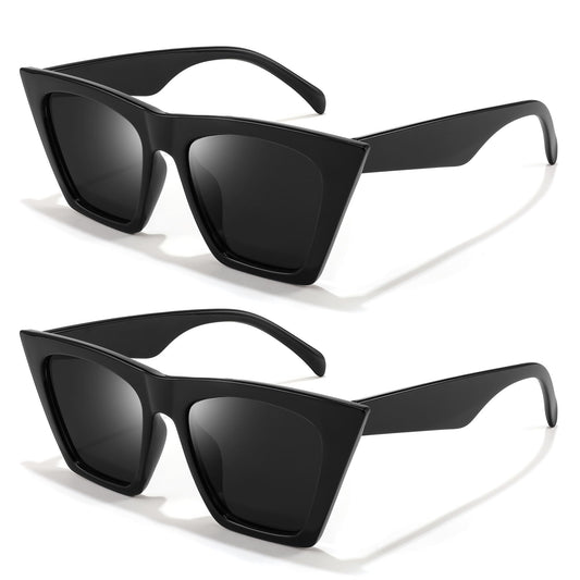 FEISEDY Vintage Square Cat Eye Sunglasses Women Trendy Cateye Sunglasses B2473