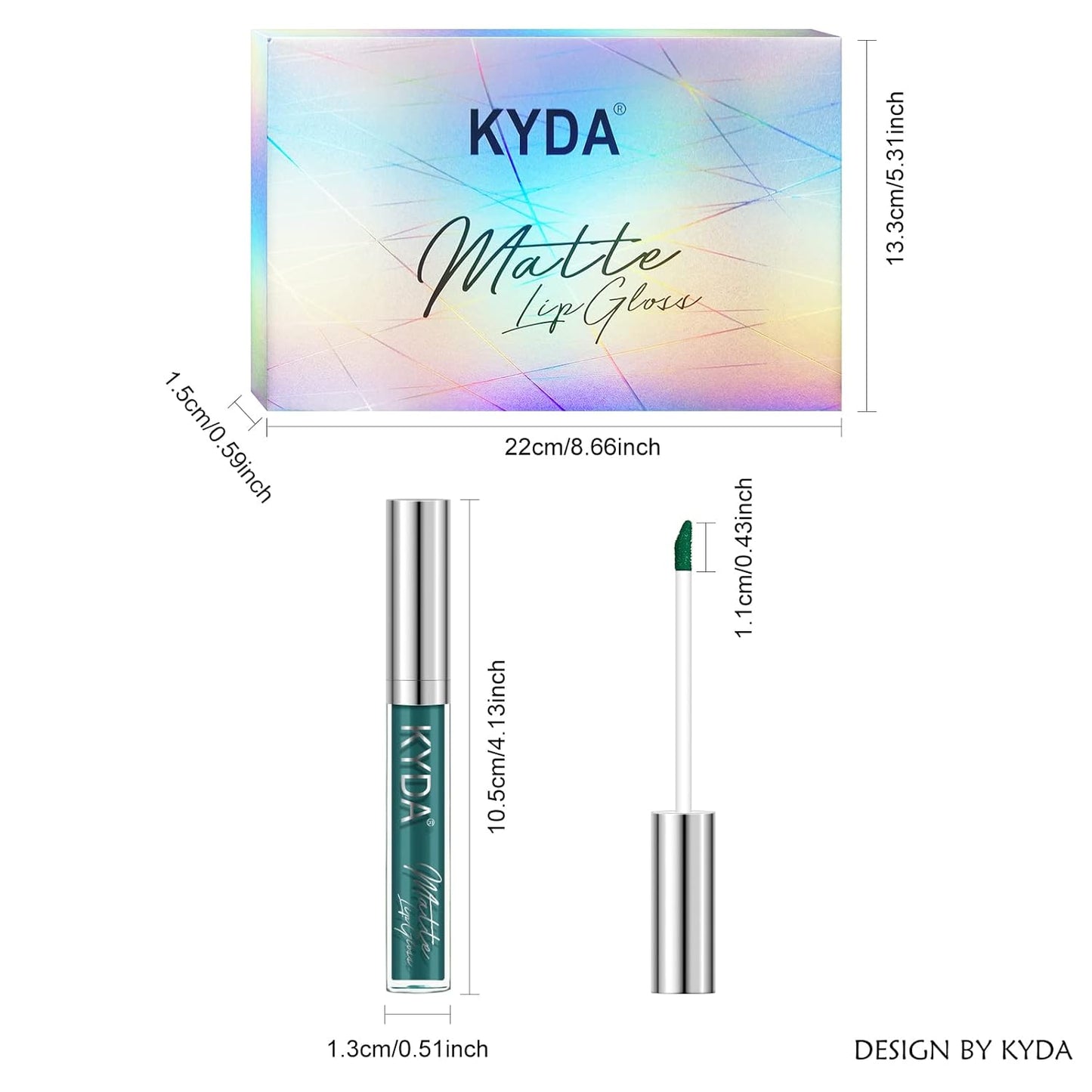 KYDA 10 Colors Lipstick Set, 5 Matte Velvet & 5 Shimmer Metallic Lips Color, Non-Stick Cup Long Wear Lip Glaze, High Pigmented Lipstick Cosmetic Gift Kit for Glossy and Full Matte Lip Gloss