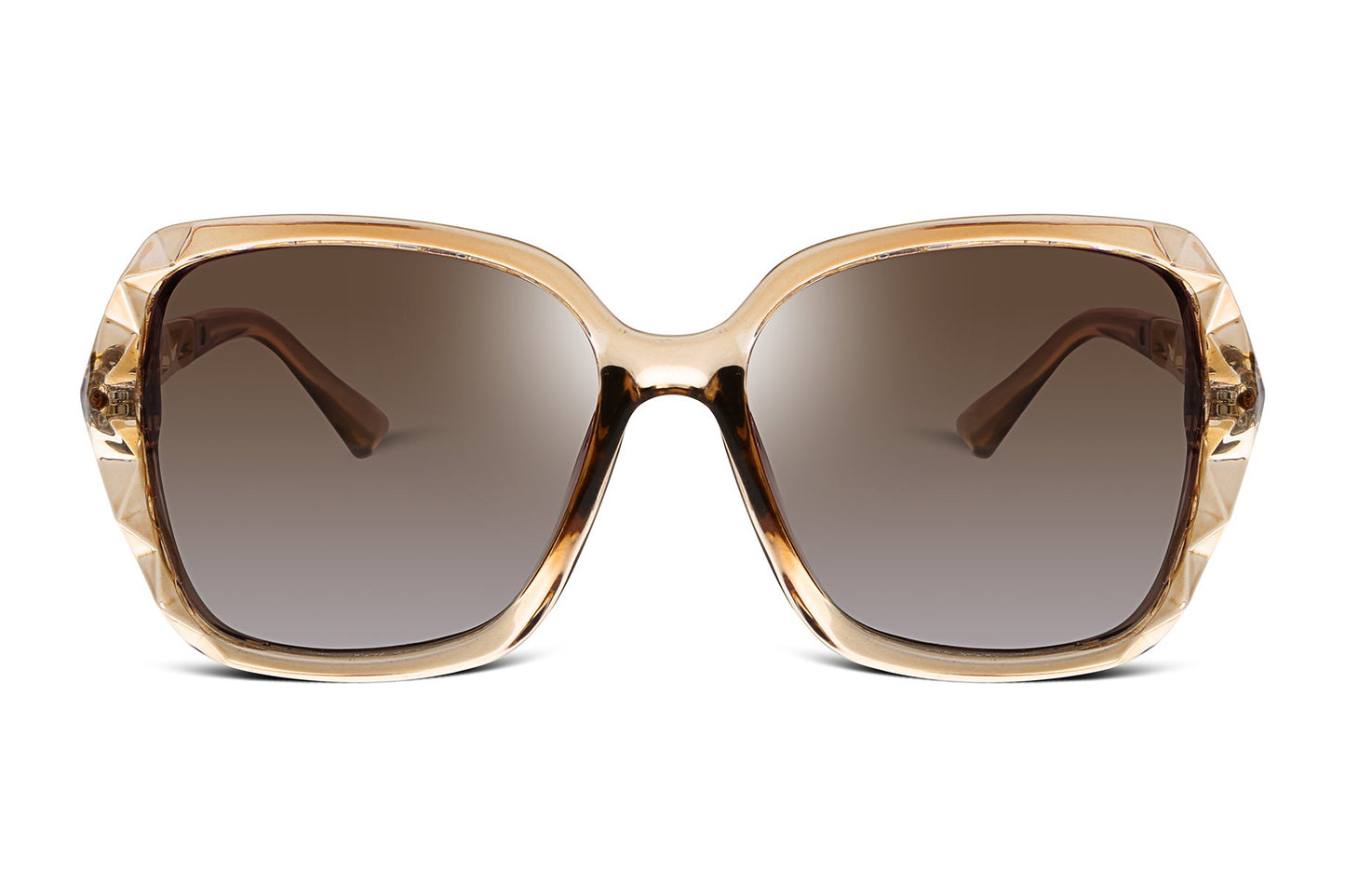 FEISEDY Polarized Women Square Sunglasses Sparkling Composite Shiny Frame B2289