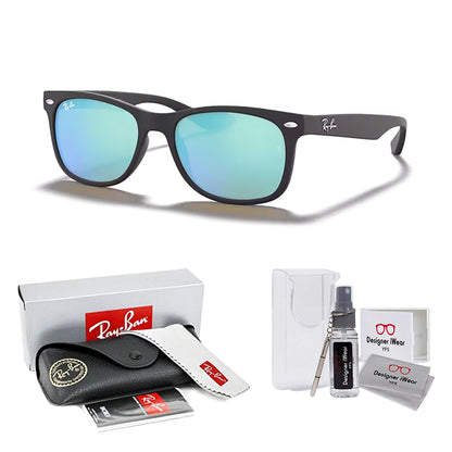 Ray-Ban Junior XS Kids' New Wayfarer RJ9052S Square Sunglasses for SMALL Boys and Girls + BUNDLE With DIW Kit