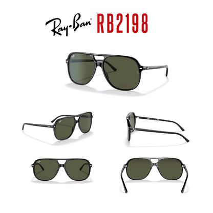 Ray-Ban Bill RB2198 Square Sunglasses for Men for Women + BUNDLE With Designer iWear Complimentary Eyewear Kit