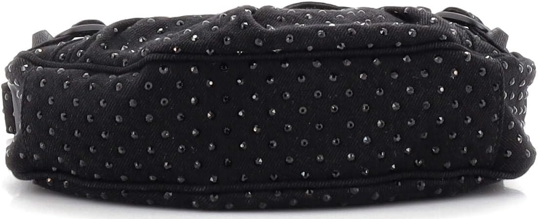 Pre-Loved Le Cagole Giant Studs Shoulder Bag Rhinestones XS, Black