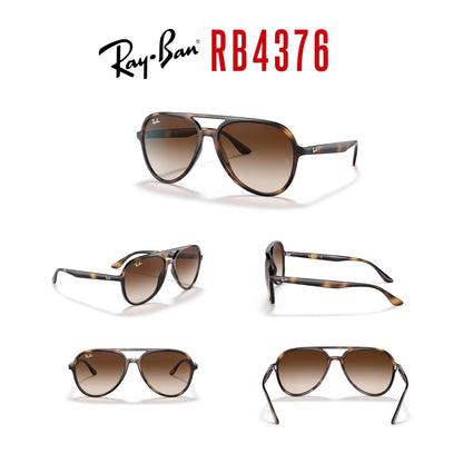 Ray-Ban RB4376 Aviator Sunglasses for Men for Women + BUNDLE With Designer iWear Complimentary Eyewear Kit