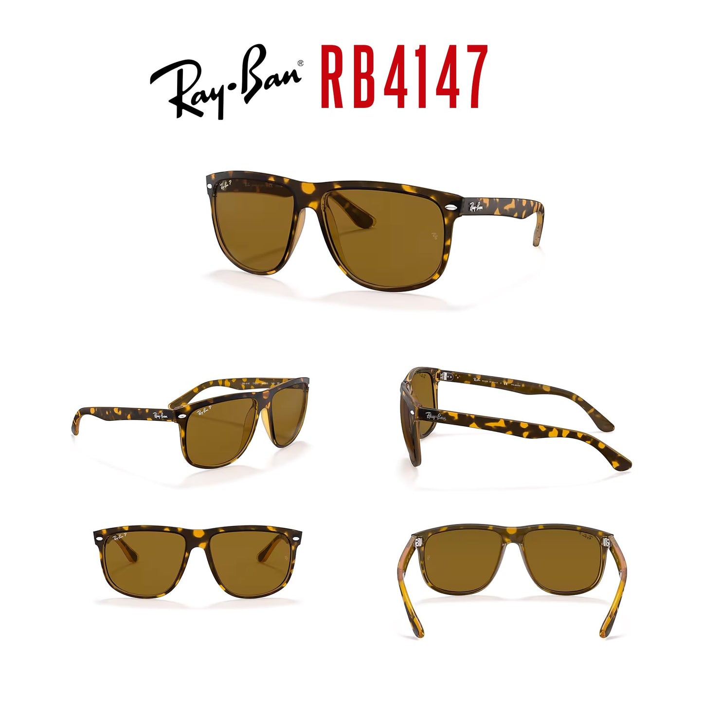 Ray-Ban RB4147 Boyfriend Sunglasses For Men For Women+ BUNDLE with Designer iWear Eyewear Care Kit
