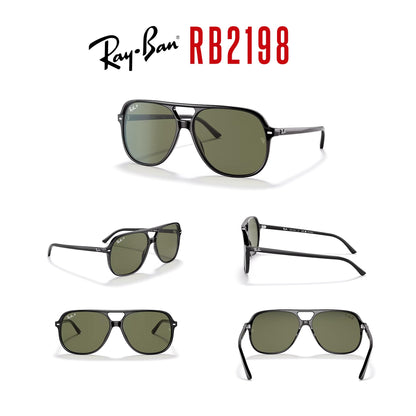 Ray-Ban Bill RB2198 Square Sunglasses for Men for Women + BUNDLE With Designer iWear Complimentary Eyewear Kit