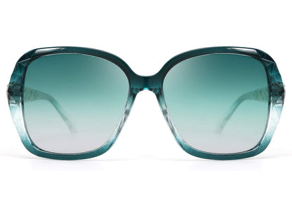FEISEDY Polarized Women Square Sunglasses Sparkling Composite Shiny Frame B2289