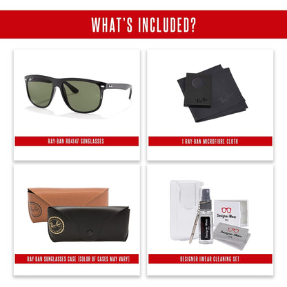 Ray-Ban RB4147 Boyfriend Sunglasses For Men For Women+ BUNDLE with Designer iWear Eyewear Care Kit