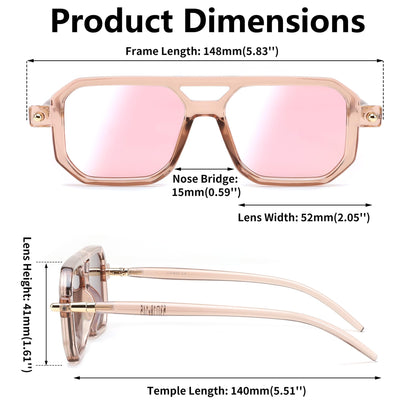 FEISEDY Vintage Square 70s Flat Aviator Sunglasses Women Men Classic Retro Stylish Frame UV400 Sunglasses B2622