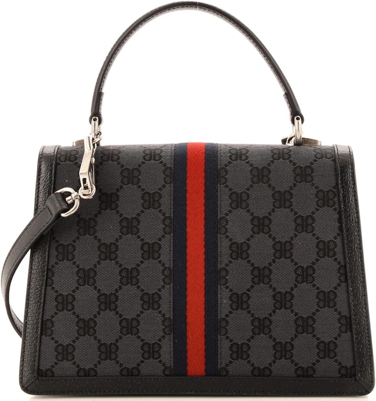 Pre-Loved x Gucci The Hacker Project Top Handle Bag BB Coated Canvas Small, Black