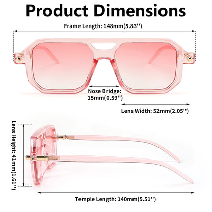 FEISEDY Vintage Square 70s Flat Aviator Sunglasses Women Men Classic Retro Stylish Frame UV400 Sunglasses B2622