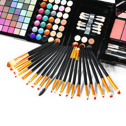 Teen Beginner Makeup Kit, Makeup Kit For Women Full Kit 177 Color Eyeshadow Palette Lipstick Set Lips Blush Foundation Eyebrow Powder With Mirror + 20pcs brush