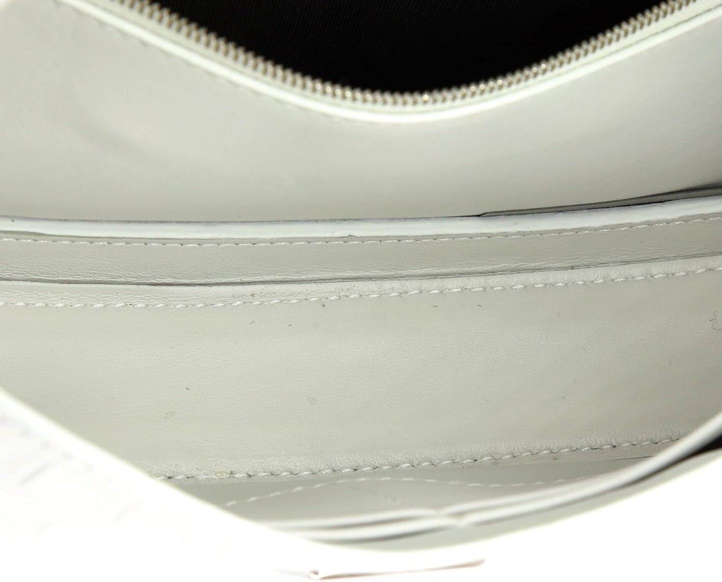 Pre-Loved Ghost Sling Shoulder Bag Crocodile Embossed Leather Small, White