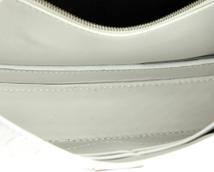 Pre-Loved Ghost Sling Shoulder Bag Crocodile Embossed Leather Small, White