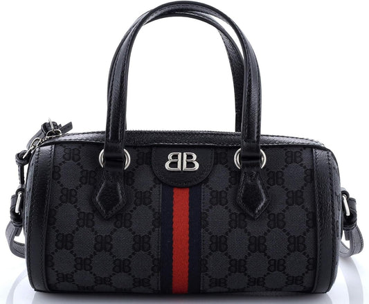 Pre-Loved x Gucci The Hacker Project Boston Bag BB Canvas Small, Black