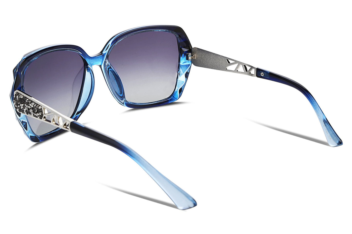 FEISEDY Polarized Women Square Sunglasses Sparkling Composite Shiny Frame B2289