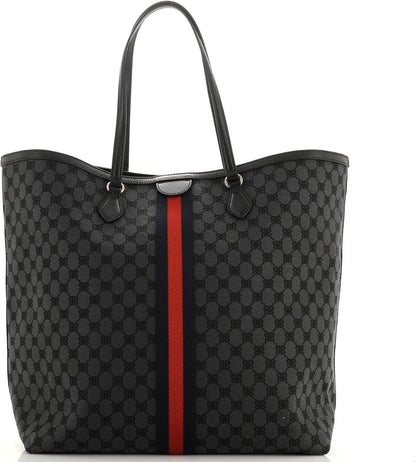 Pre-Loved x Gucci The Hacker Project Tote Graffiti BB Canvas Large, Black