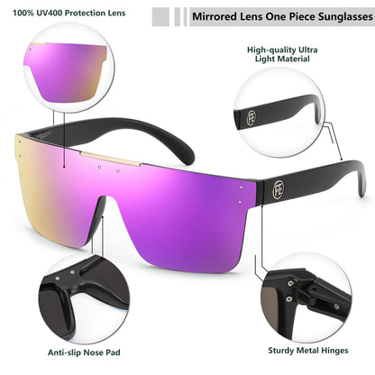 FEISEDY Men Sunglasses Polarized Oversized Square Flat Top Cycling Running Fishing Golf Hiking Sports B2990