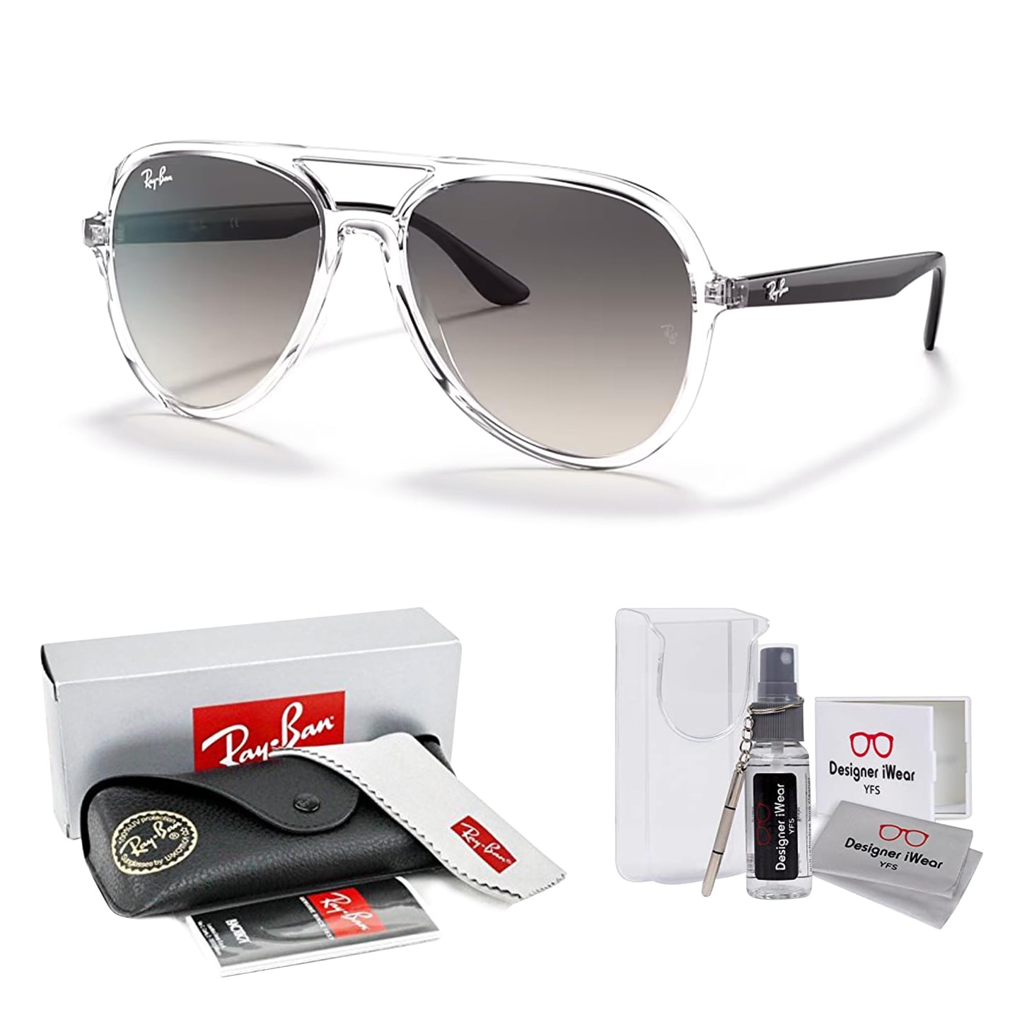 Ray-Ban RB4376 Aviator Sunglasses for Men for Women + BUNDLE With Designer iWear Complimentary Eyewear Kit