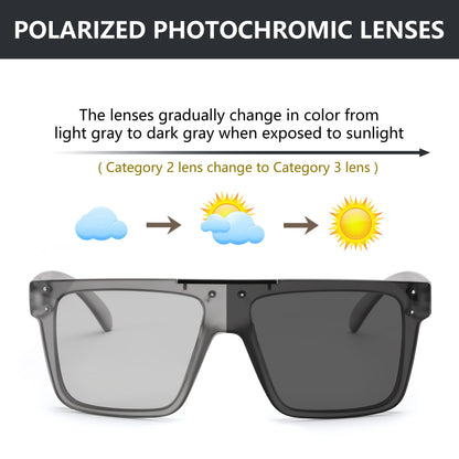 FEISEDY Men Sunglasses Polarized Oversized Square Flat Top Cycling Running Fishing Golf Hiking Sports B2990