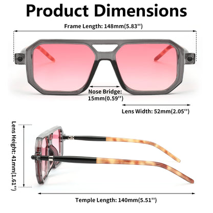 FEISEDY Vintage Square 70s Flat Aviator Sunglasses Women Men Classic Retro Stylish Frame UV400 Sunglasses B2622