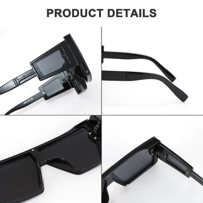 FEISEDY Square Oversized Flat Top Sunglasses With Side Lens Integrated For Women Men B4028