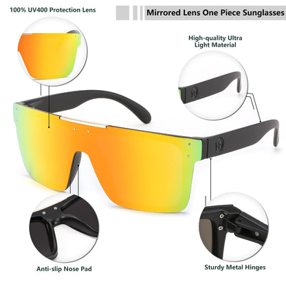 FEISEDY Men Sunglasses Polarized Oversized Square Flat Top Cycling Running Fishing Golf Hiking Sports B2990