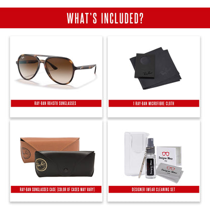 Ray-Ban RB4376 Aviator Sunglasses for Men for Women + BUNDLE With Designer iWear Complimentary Eyewear Kit