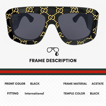 Gucci GG0983S Designer Square Aviator Shape Sunglasses with Non-Polarized Lenses - Epitome of Luxury and Style