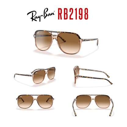 Ray-Ban Bill RB2198 Square Sunglasses for Men for Women + BUNDLE With Designer iWear Complimentary Eyewear Kit