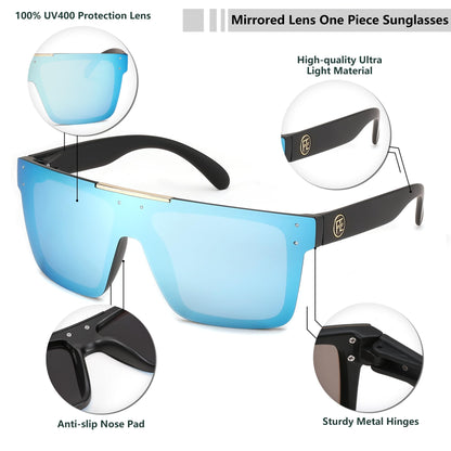 FEISEDY Men Sunglasses Polarized Oversized Square Flat Top Cycling Running Fishing Golf Hiking Sports B2990