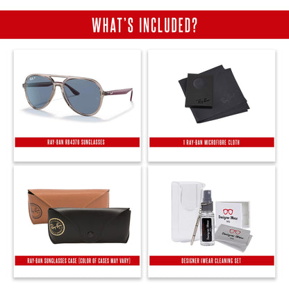 Ray-Ban RB4376 Aviator Sunglasses for Men for Women + BUNDLE With Designer iWear Complimentary Eyewear Kit