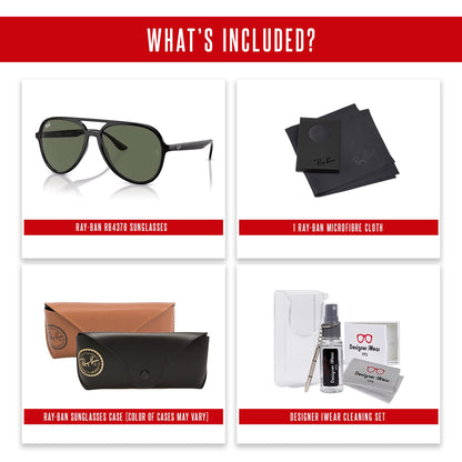 Ray-Ban RB4376 Aviator Sunglasses for Men for Women + BUNDLE With Designer iWear Complimentary Eyewear Kit
