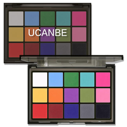 UCANBE Bright Colorful Neon Rainbow Makeup Eyeshadow Palette 15 Shades Green Purple Yellow Make Up Pallets Kit Vibrant Shimmer Matte Pigmented Blendable - Fruit Punch