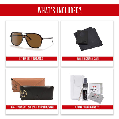 Ray-Ban Bill RB2198 Square Sunglasses for Men for Women + BUNDLE With Designer iWear Complimentary Eyewear Kit