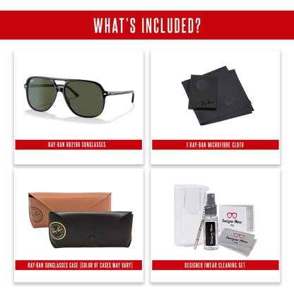Ray-Ban Bill RB2198 Square Sunglasses for Men for Women + BUNDLE With Designer iWear Complimentary Eyewear Kit