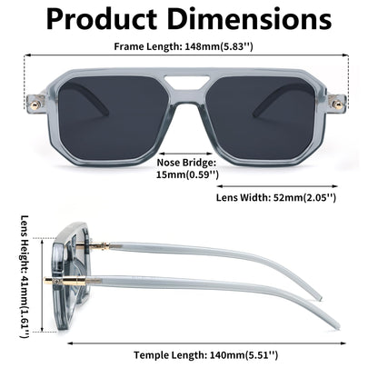 FEISEDY Vintage Square 70s Flat Aviator Sunglasses Women Men Classic Retro Stylish Frame UV400 Sunglasses B2622