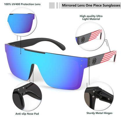 FEISEDY Men Sunglasses Polarized Oversized Square Flat Top Cycling Running Fishing Golf Hiking Sports B2990