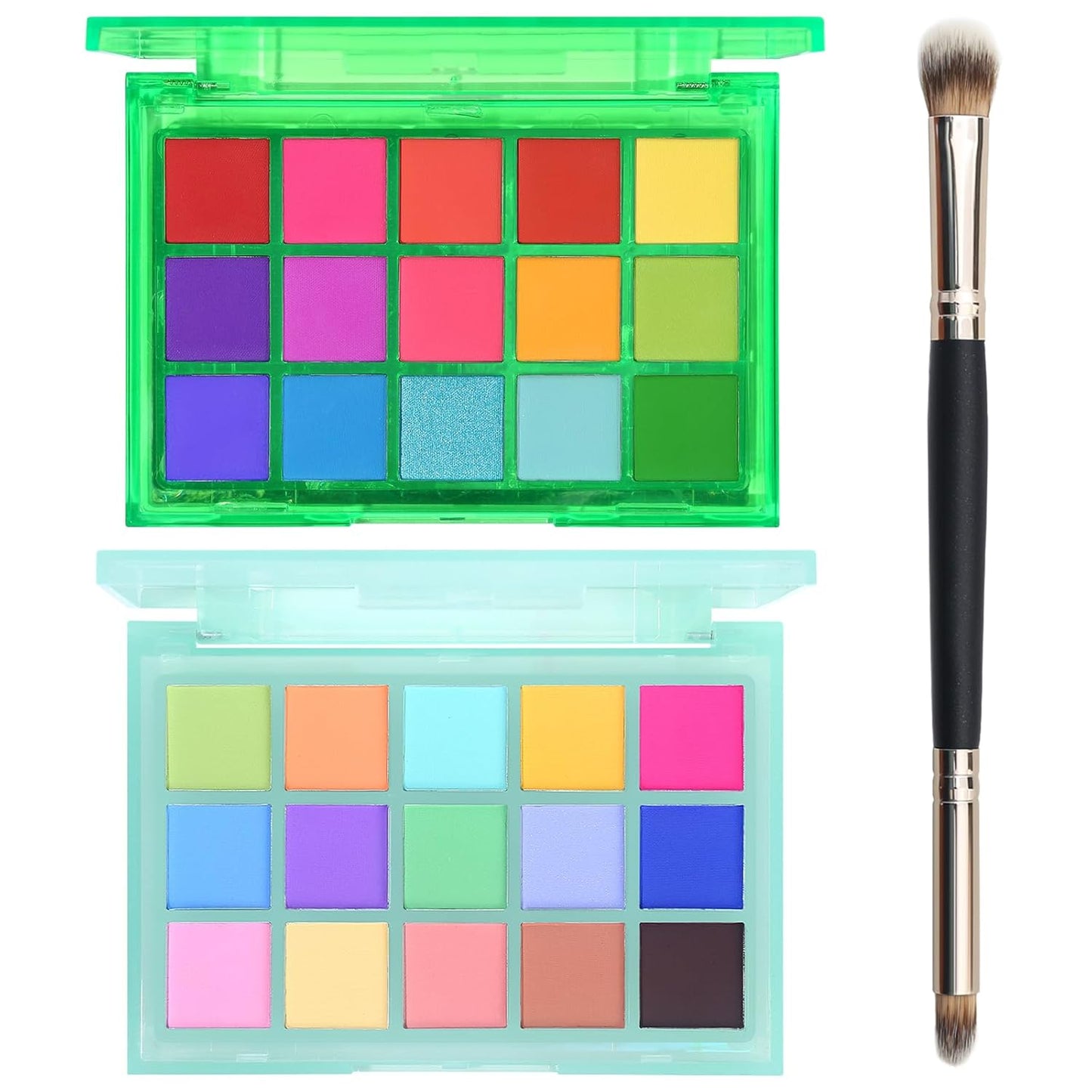 UCANBE Bright Colorful Neon Rainbow Makeup Eyeshadow Palette 15 Shades Green Purple Yellow Make Up Pallets Kit Vibrant Shimmer Matte Pigmented Blendable - Fruit Punch