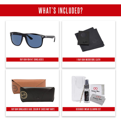 Ray-Ban RB4147 Boyfriend Sunglasses For Men For Women+ BUNDLE with Designer iWear Eyewear Care Kit
