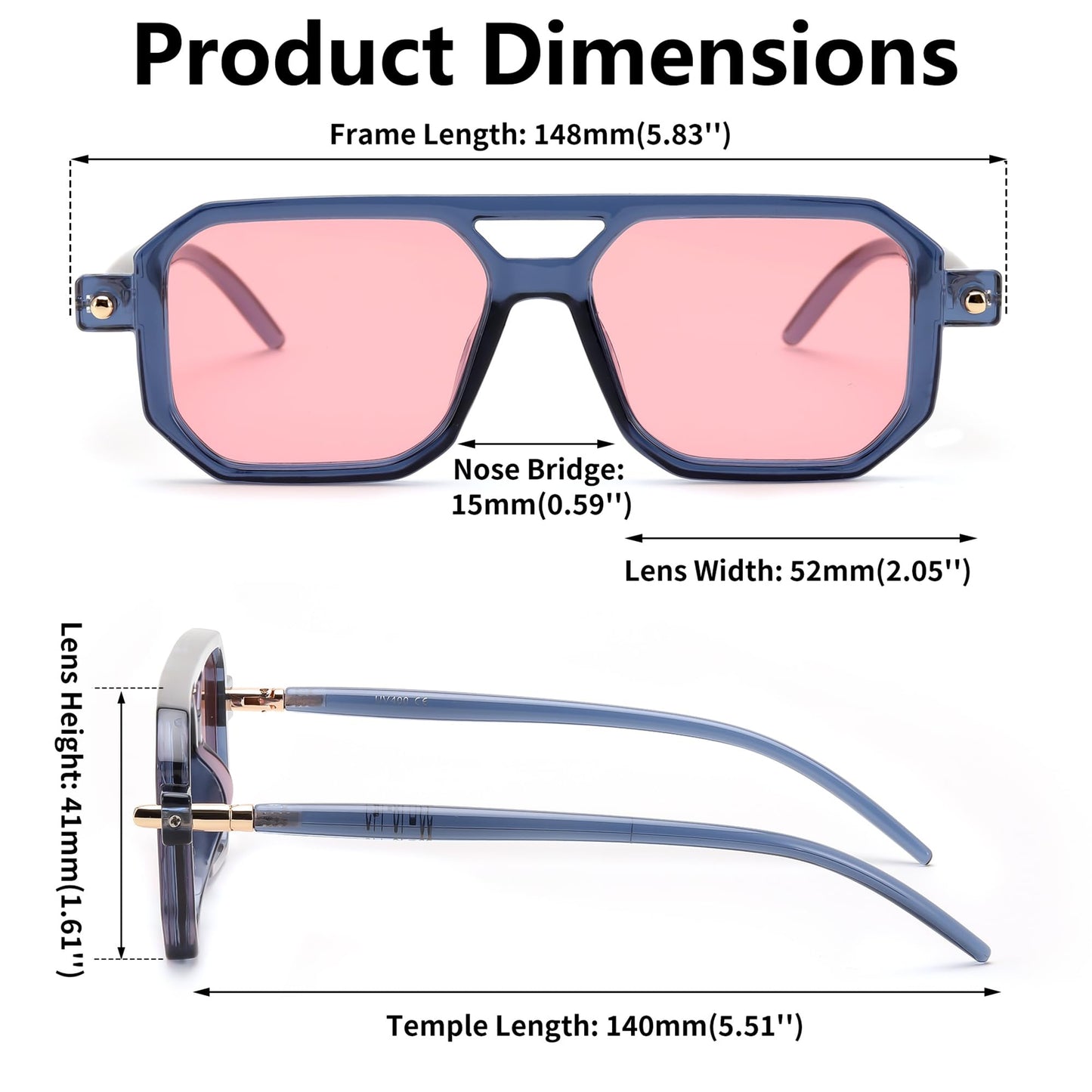 FEISEDY Vintage Square 70s Flat Aviator Sunglasses Women Men Classic Retro Stylish Frame UV400 Sunglasses B2622