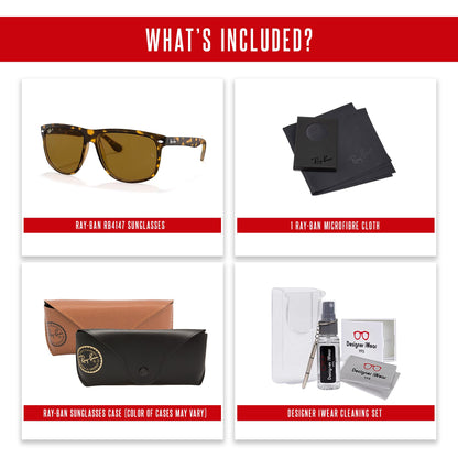 Ray-Ban RB4147 Boyfriend Sunglasses For Men For Women+ BUNDLE with Designer iWear Eyewear Care Kit