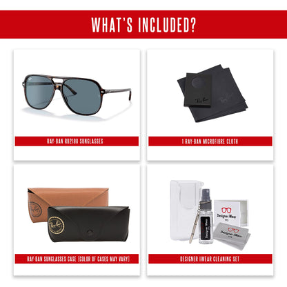 Ray-Ban Bill RB2198 Square Sunglasses for Men for Women + BUNDLE With Designer iWear Complimentary Eyewear Kit