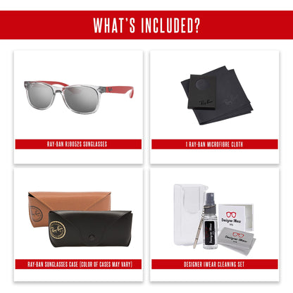 Ray-Ban Junior XS Kids' New Wayfarer RJ9052S Square Sunglasses for SMALL Boys and Girls + BUNDLE With DIW Kit