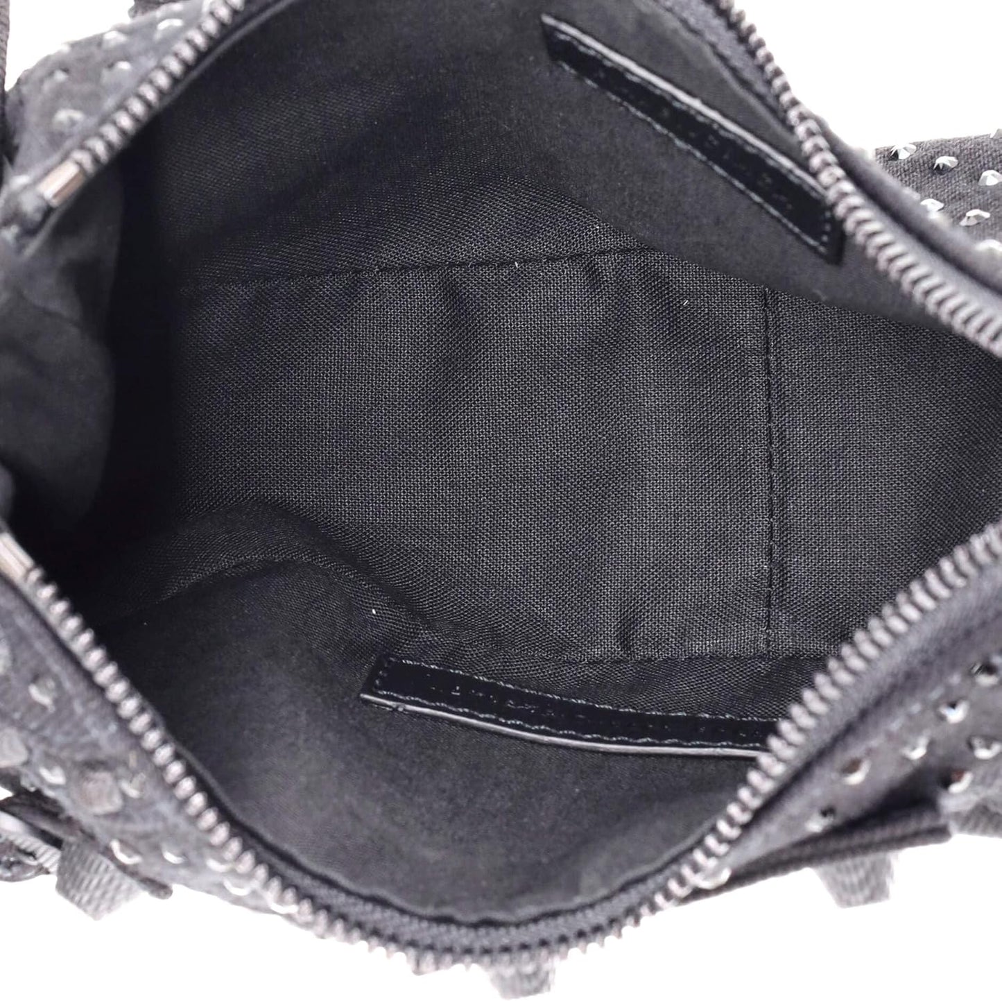 Pre-Loved Le Cagole Giant Studs Shoulder Bag Rhinestones XS, Black